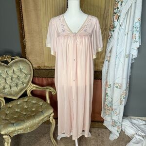 Vintage Pink Embroidered Nightgown